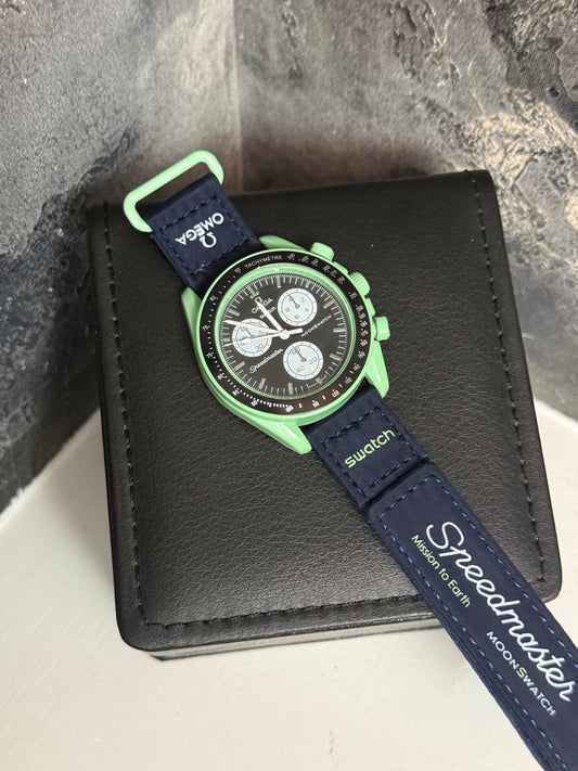 RELOJ OMEGA VERDE AZUL