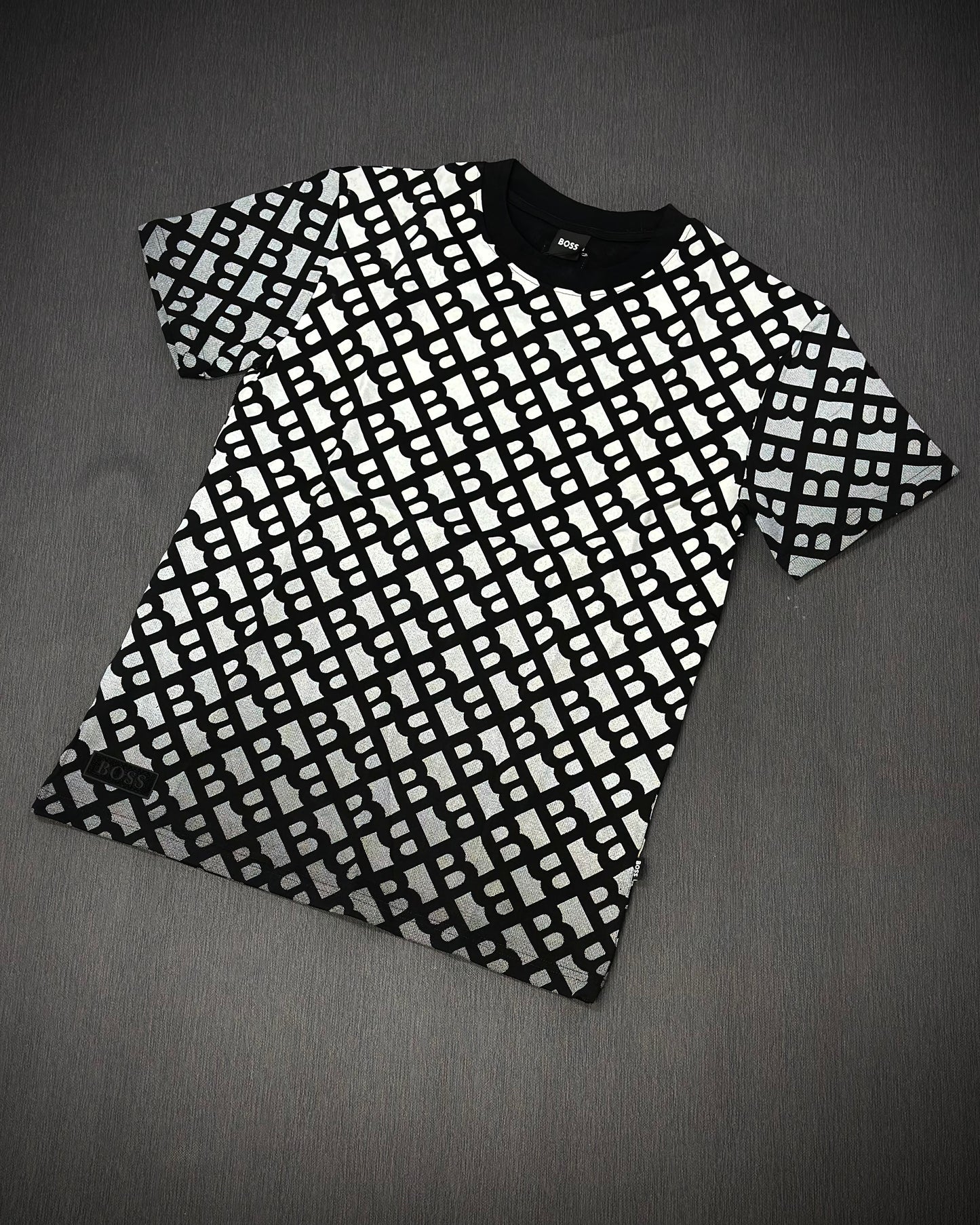 Camiseta Boss Negro blanco