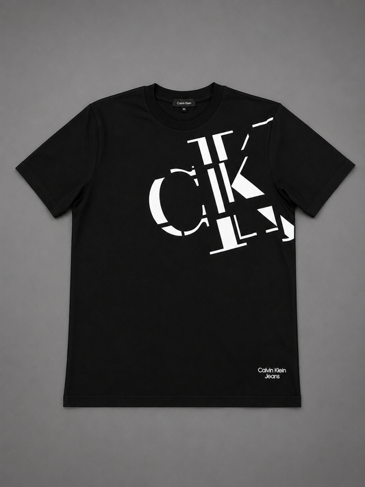 CAMISETA NEGRA CALVIN KLEIN LOGO BLANCO