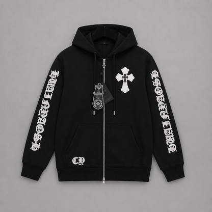 BUZO CHROME HEART NEGRO BLANCO