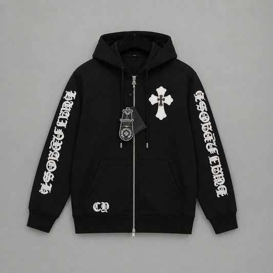 BUZO CHROME HEART NEGRO BLANCO