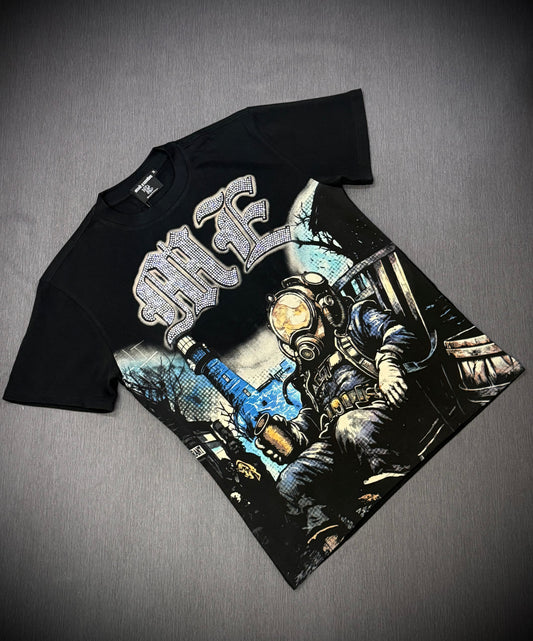 CAMISETA MIXED EMOTION ASTRONAUTA NEGRA