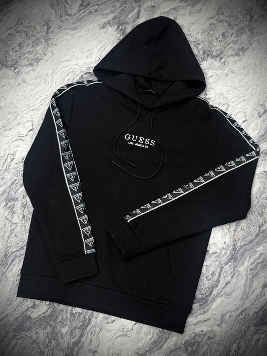 BUZO GUESS NEGRO TIRA BLANCA