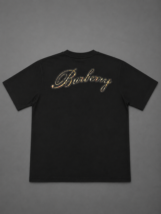 CAMISETA TURCA BURBERRY NEGRA LOGO TRASERO
