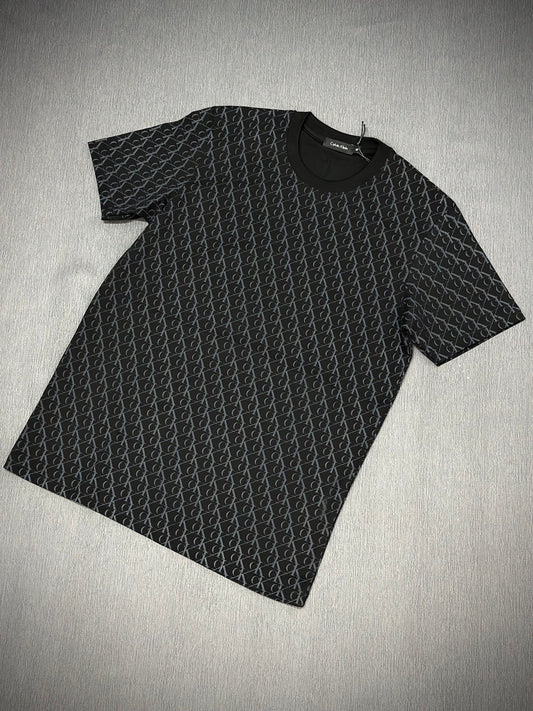 CAMISETA CK NEGRO LOGO GRIS