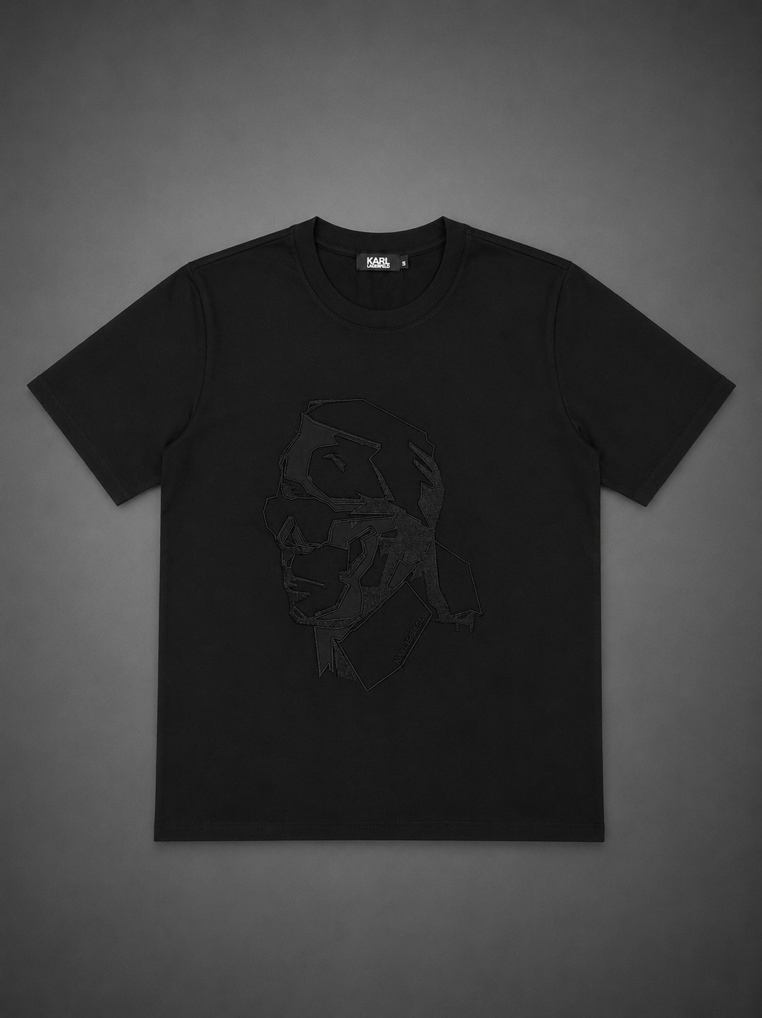 CAMISETA KARL LAGERFELD NEGRA LOGO BORDADO