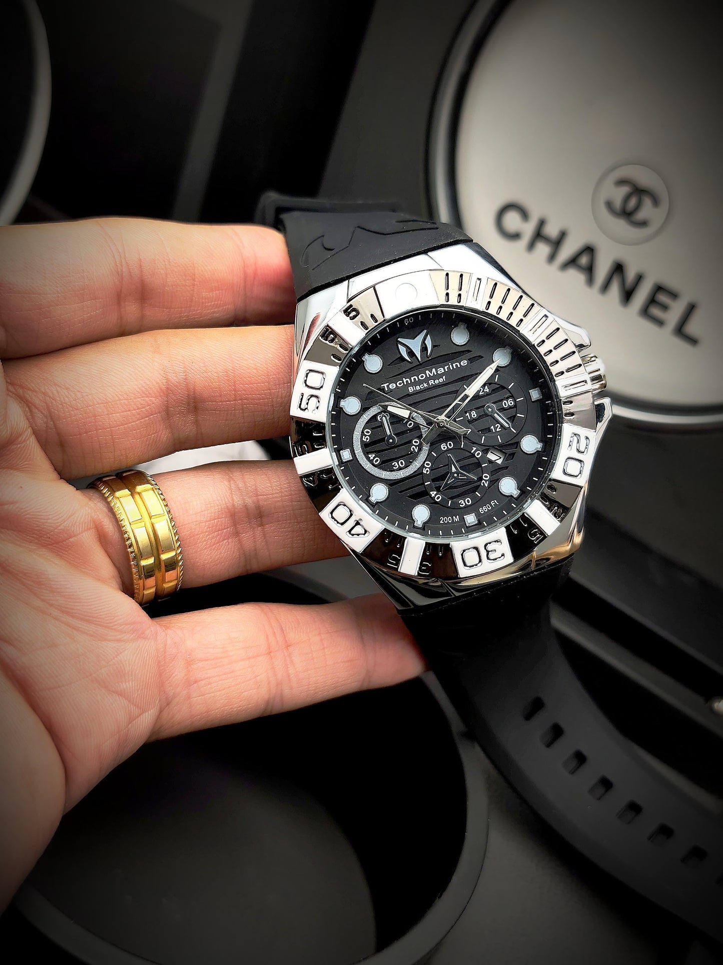 RELOJ TECHNO NEGRO GRIS