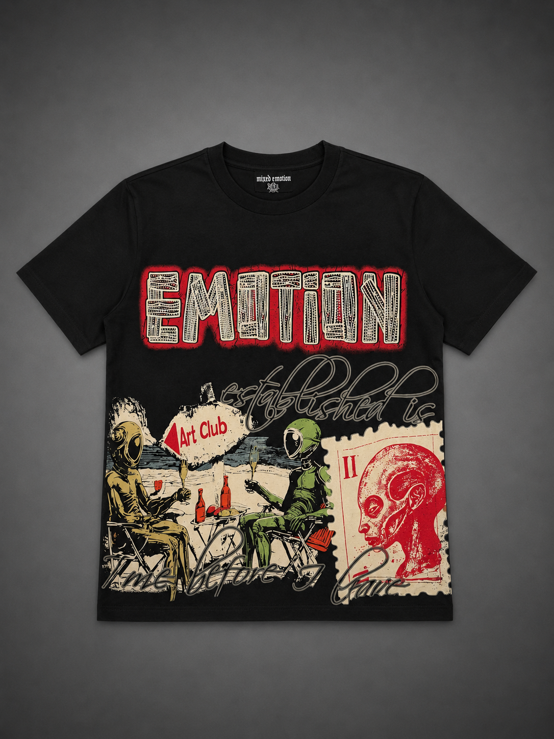 CAMISETA EMOTION NEGRA ROJO