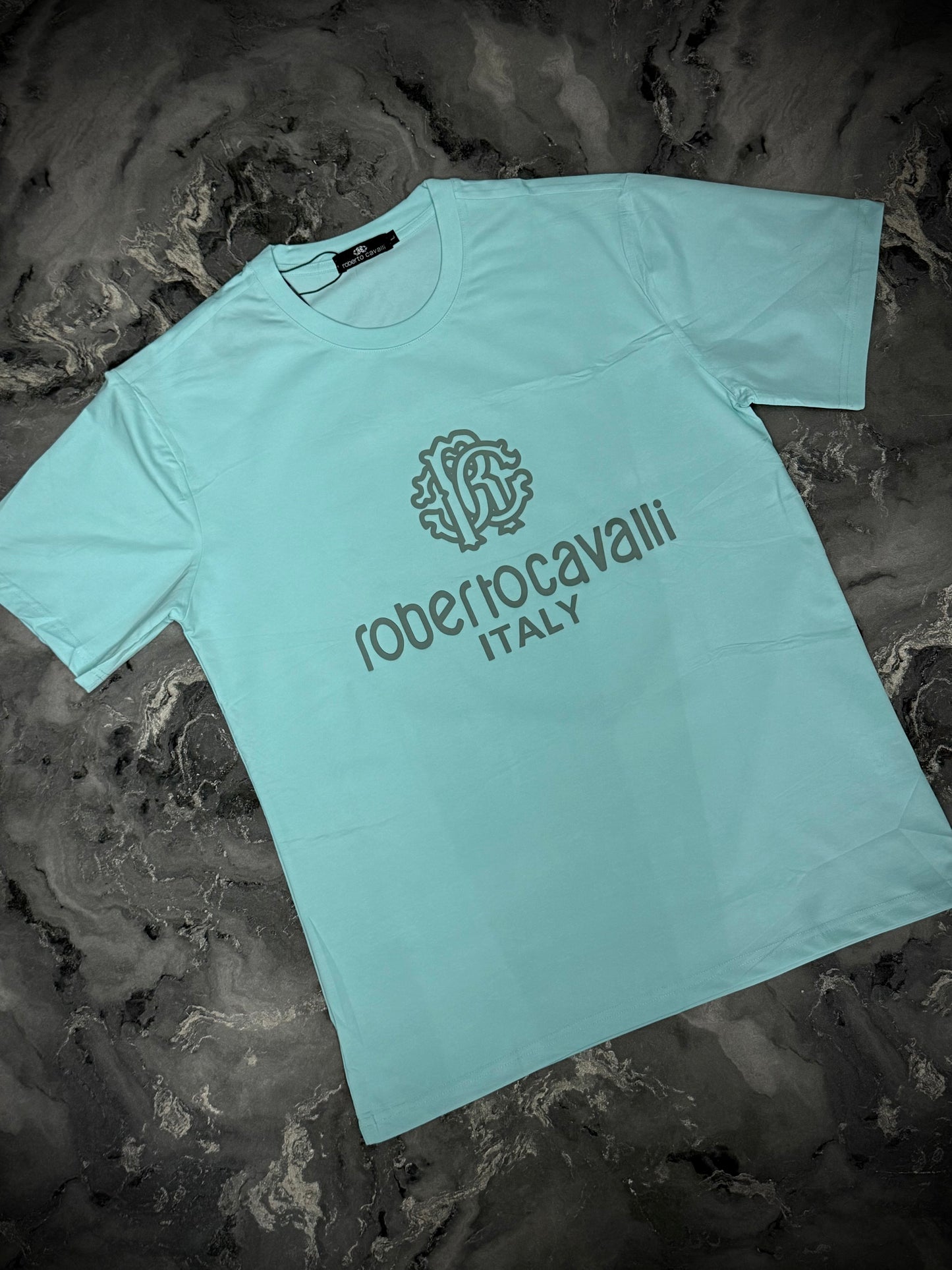 CAMISETA ROBERTO CAVALI AZUL