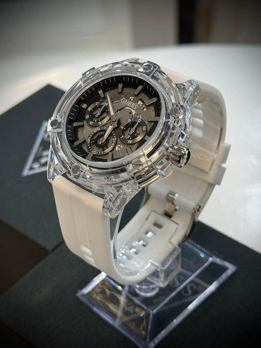 RELOJ GUESS BLANCO TRANSPARENTE