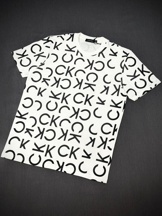 CAMISETA CK BLANCA LOGO NEGRO