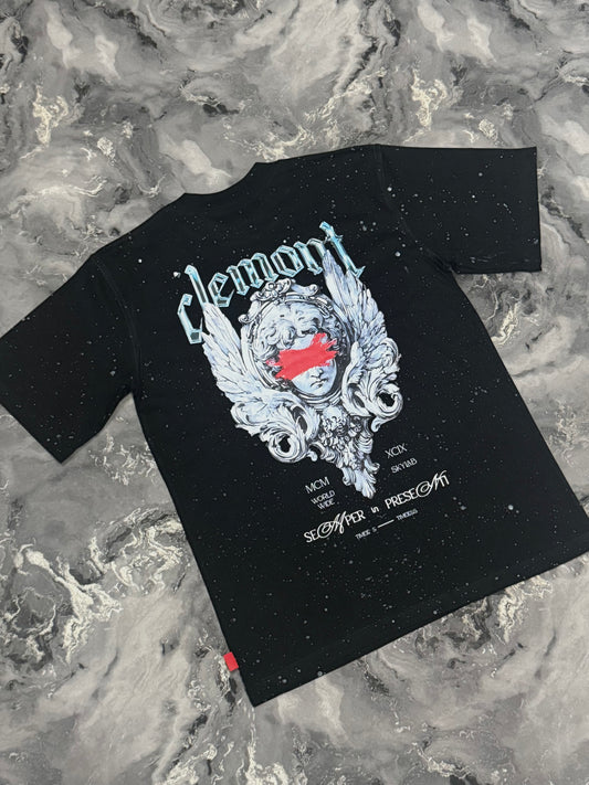 CAMISETA CLEMONT NEGRA PINTADA