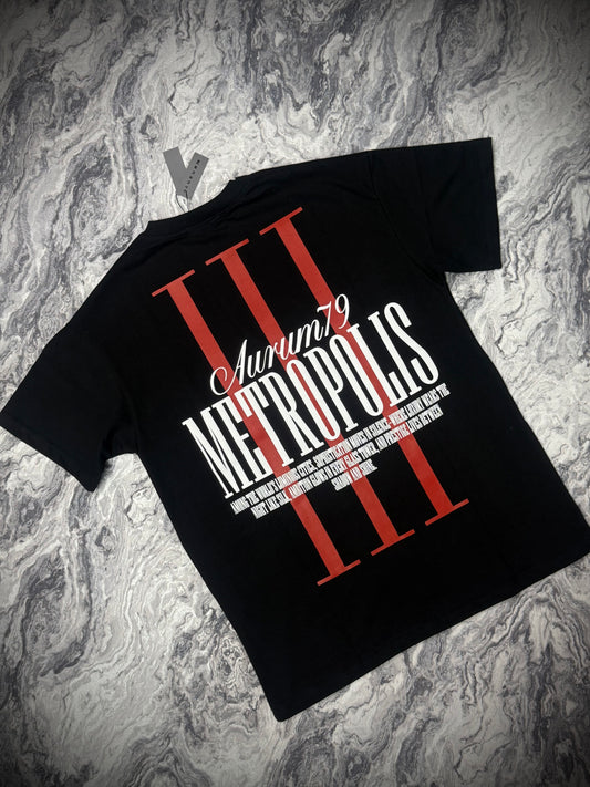 CAMISETA AURUM NEGRA ROJA