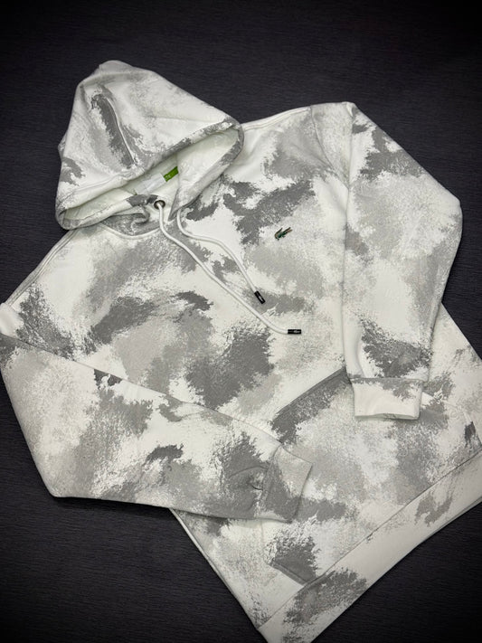 BUZO LACOSTE BLANCO VETEADO