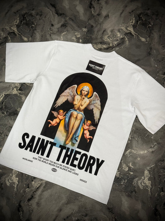 CAMISETA SAINT THEORY ANGEL LETRAS NEGRAS