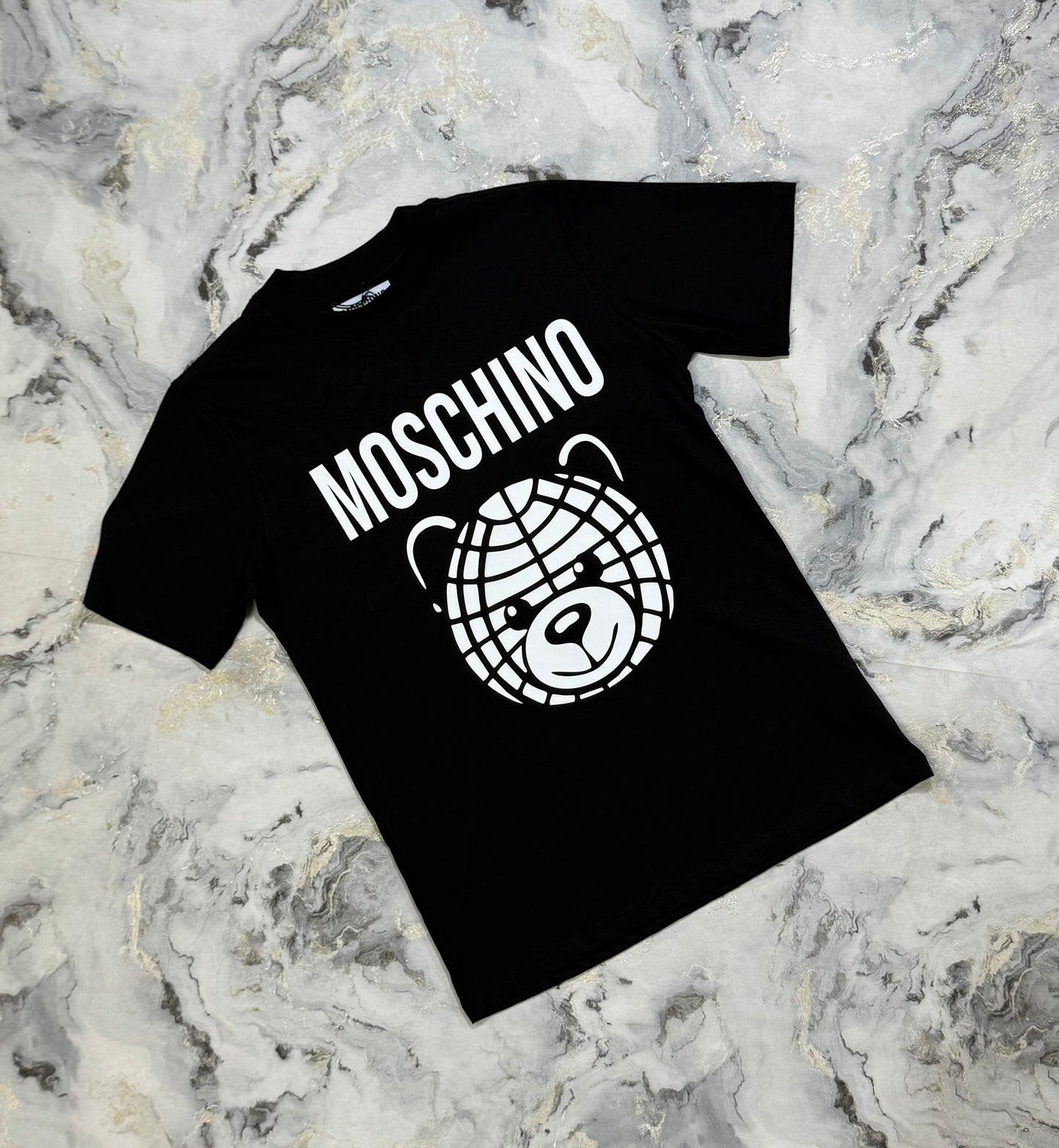 CAMISETA MOSCHINO NEGRA OSO BLANCO