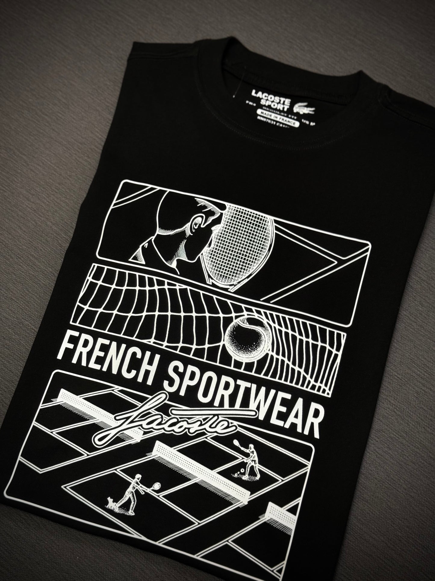 CAMISETA LACOSTE FRENCH NEGRA