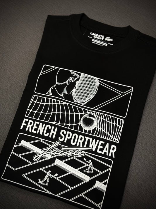 CAMISETA LACOSTE FRENCH NEGRA