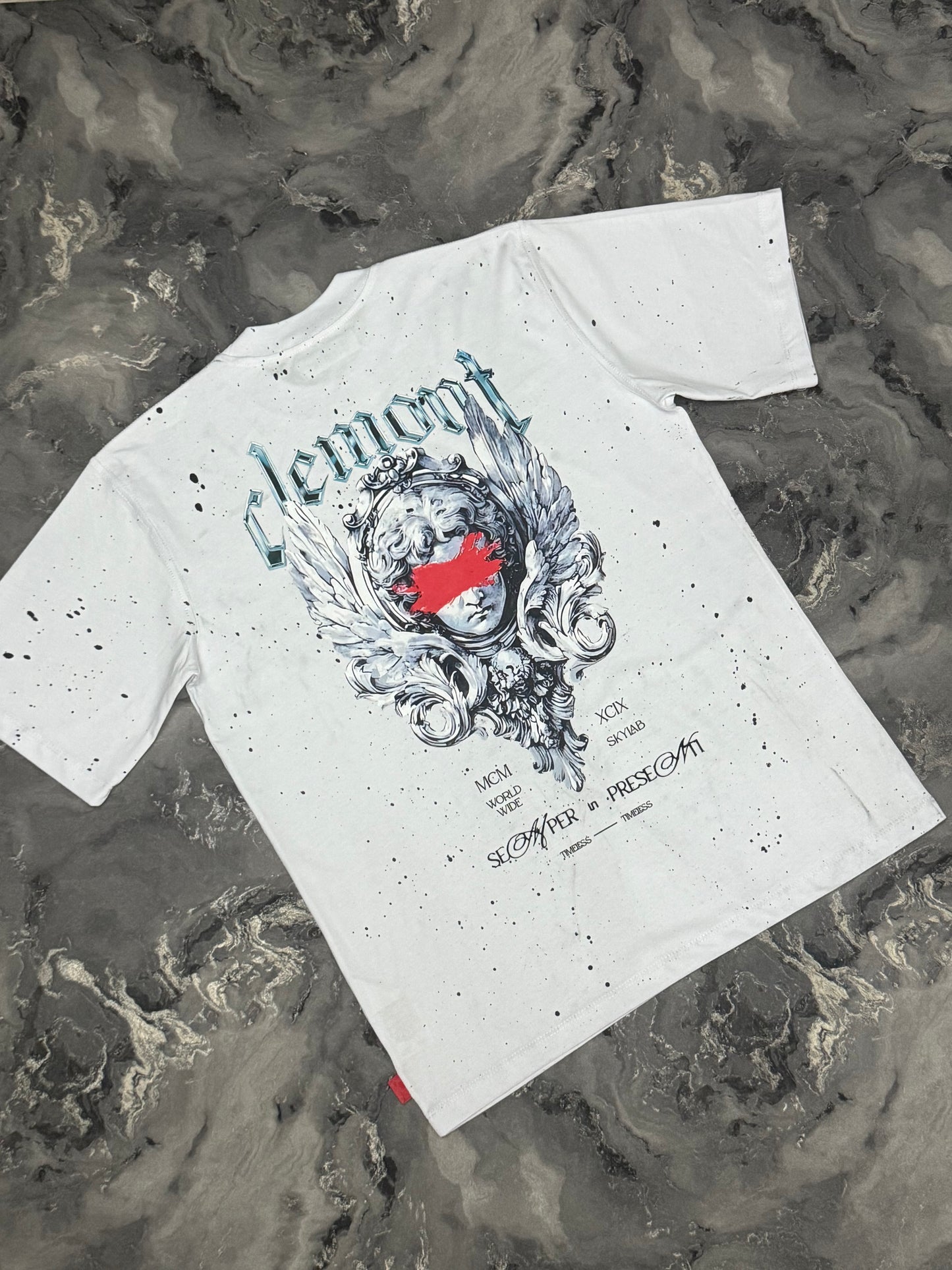 CAMISETA CLEMONT BLANCA PINTADA