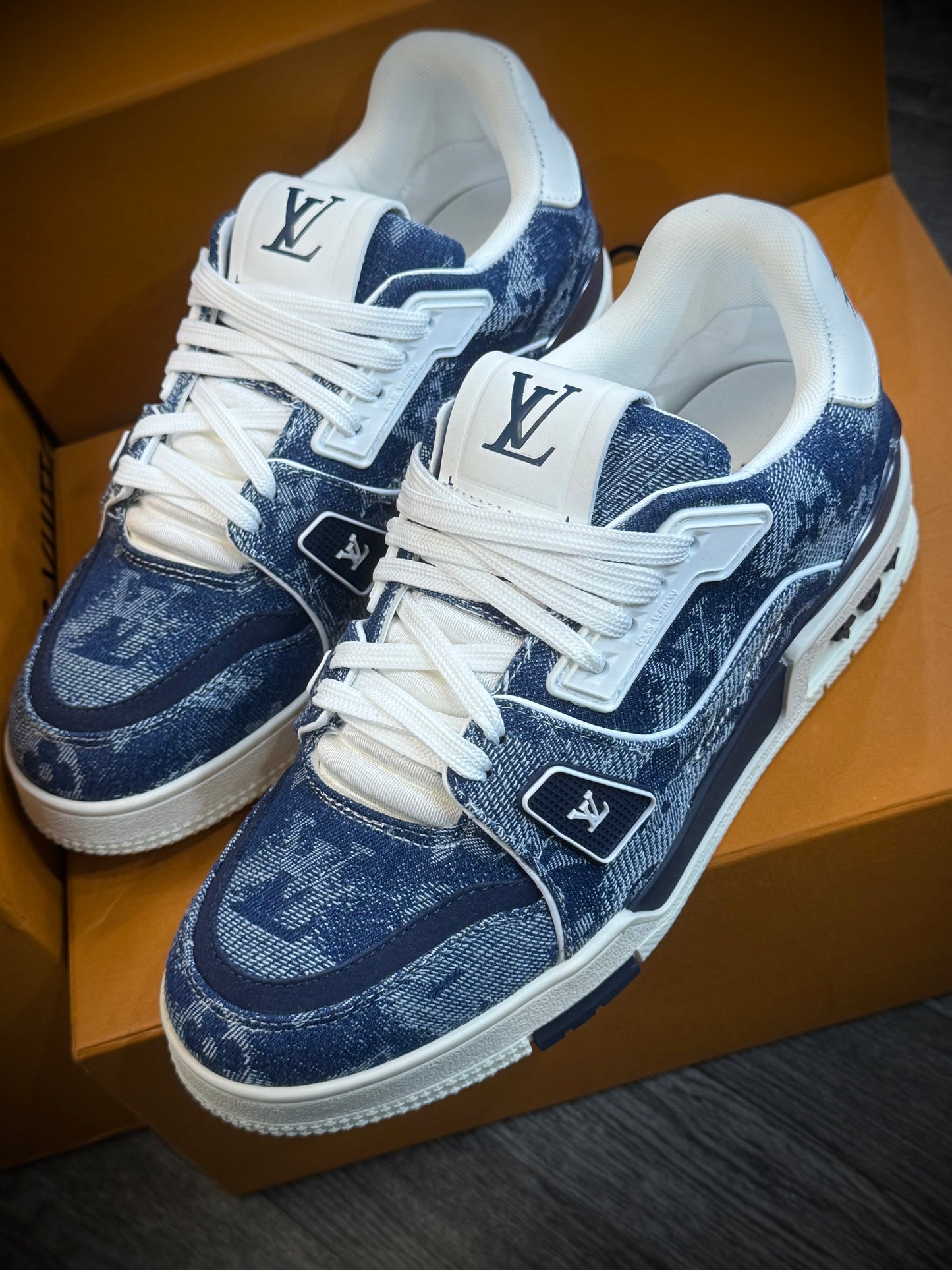 ZAPATOS TURCOS LOUIS VUITTON AZULES TELA