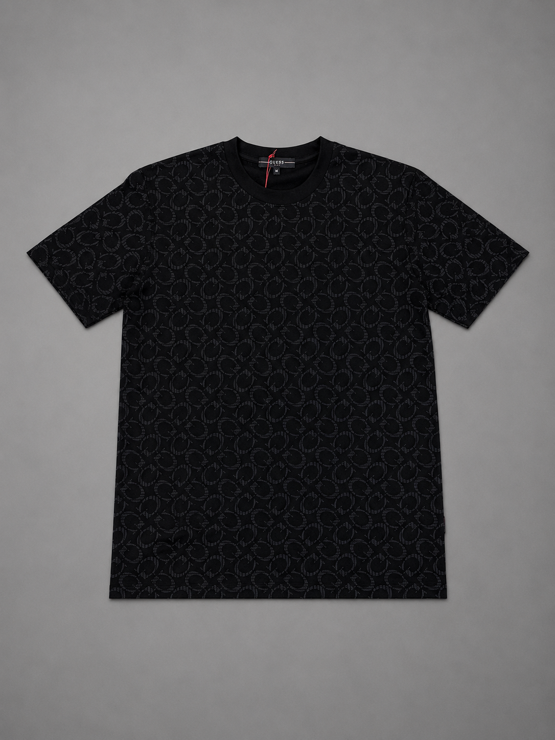 CAMISETA GUESS NEGRA LOGO GRIS