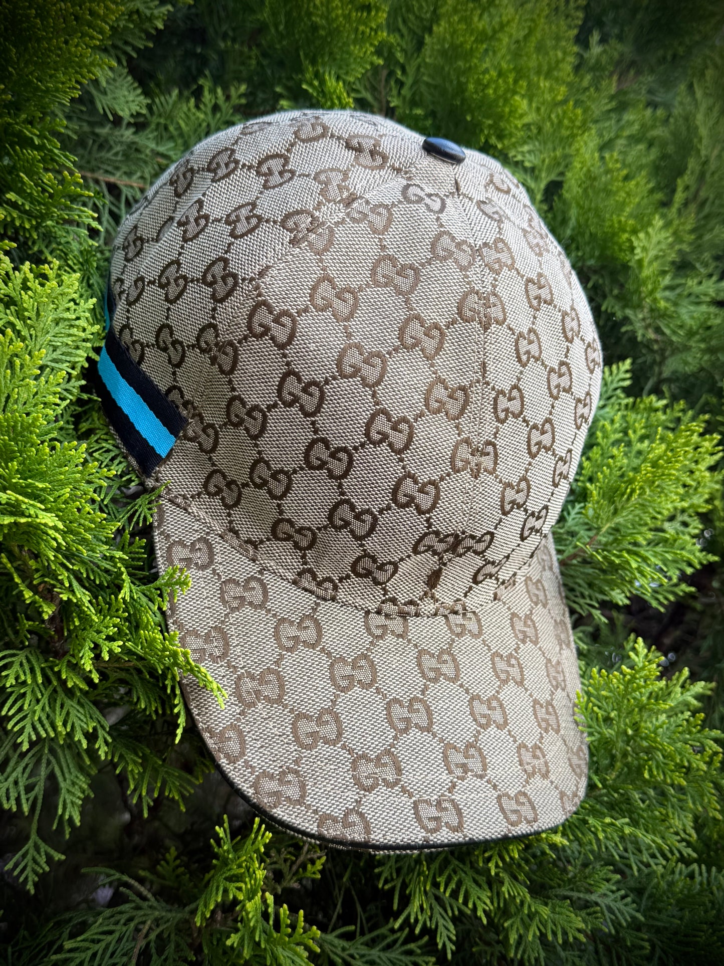 GORRA GUCCI MONOGRAMA LÍNEA AZUL