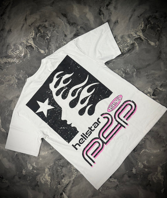 CAMISETA HELLSTAR BLANCO ROSA
