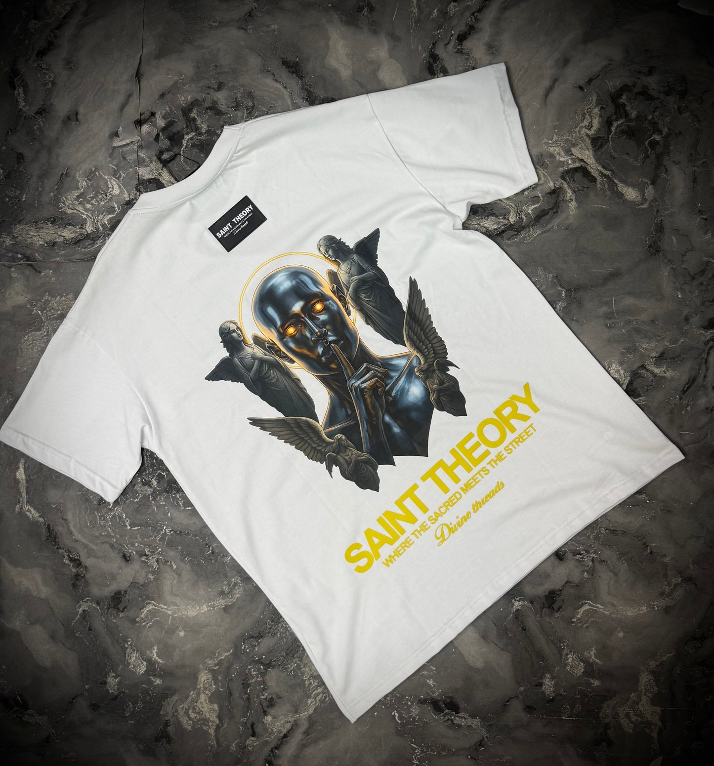 CAMISETA SAINT THEORY BLANCA AMARILLO