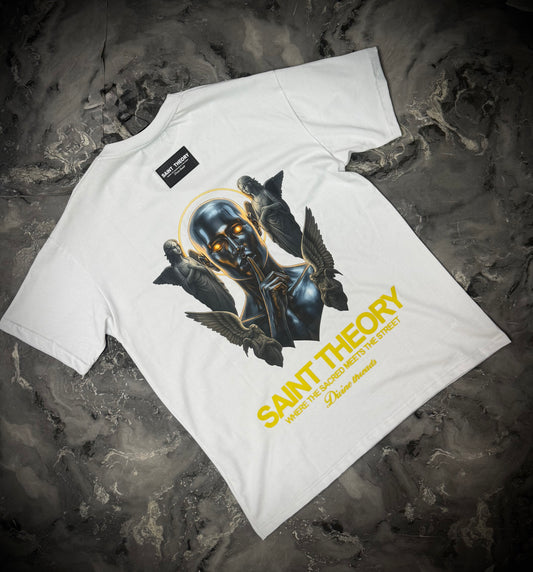 CAMISETA SAINT THEORY BLANCA AMARILLO