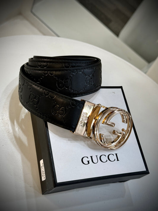 CORREA GUCCI CUERO NEGRO MONOGRAMA