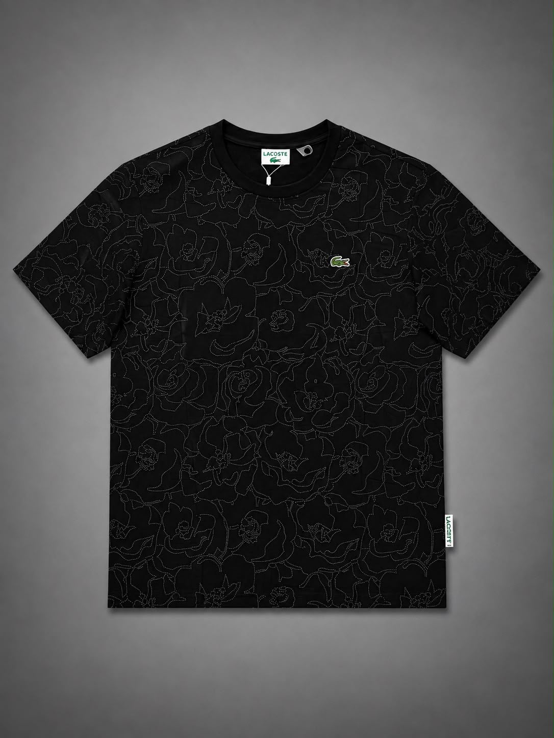 CAMISETA LACOSTE NEGRA MAPA