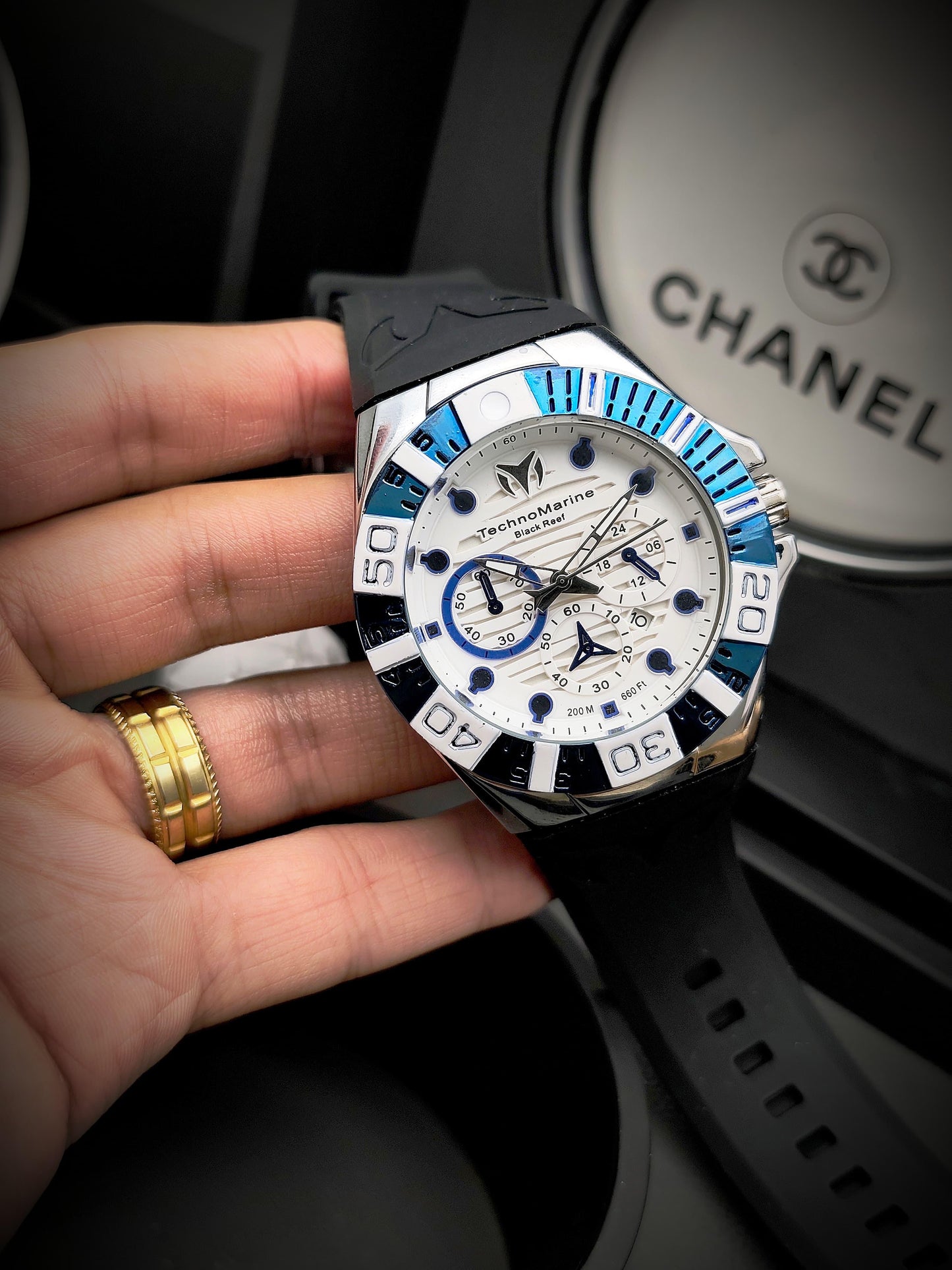 RELOJ TECHNO BLANCO AZUL