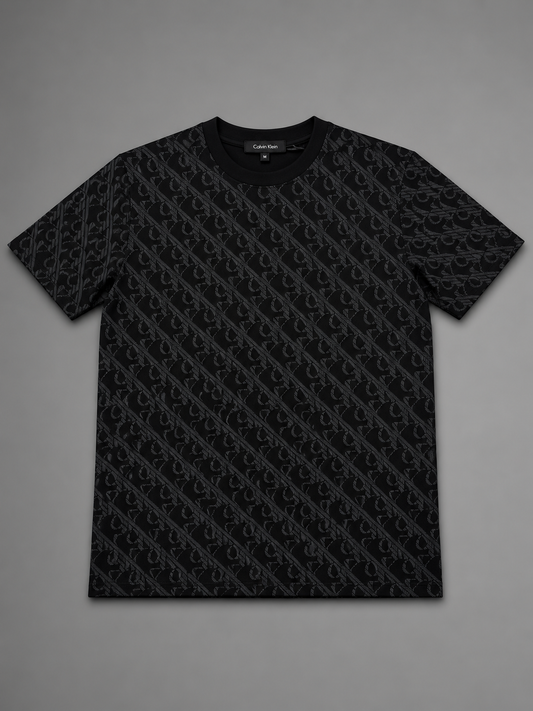 CAMISETA NEGRA CALVIN KLEIN LOGO GRIS