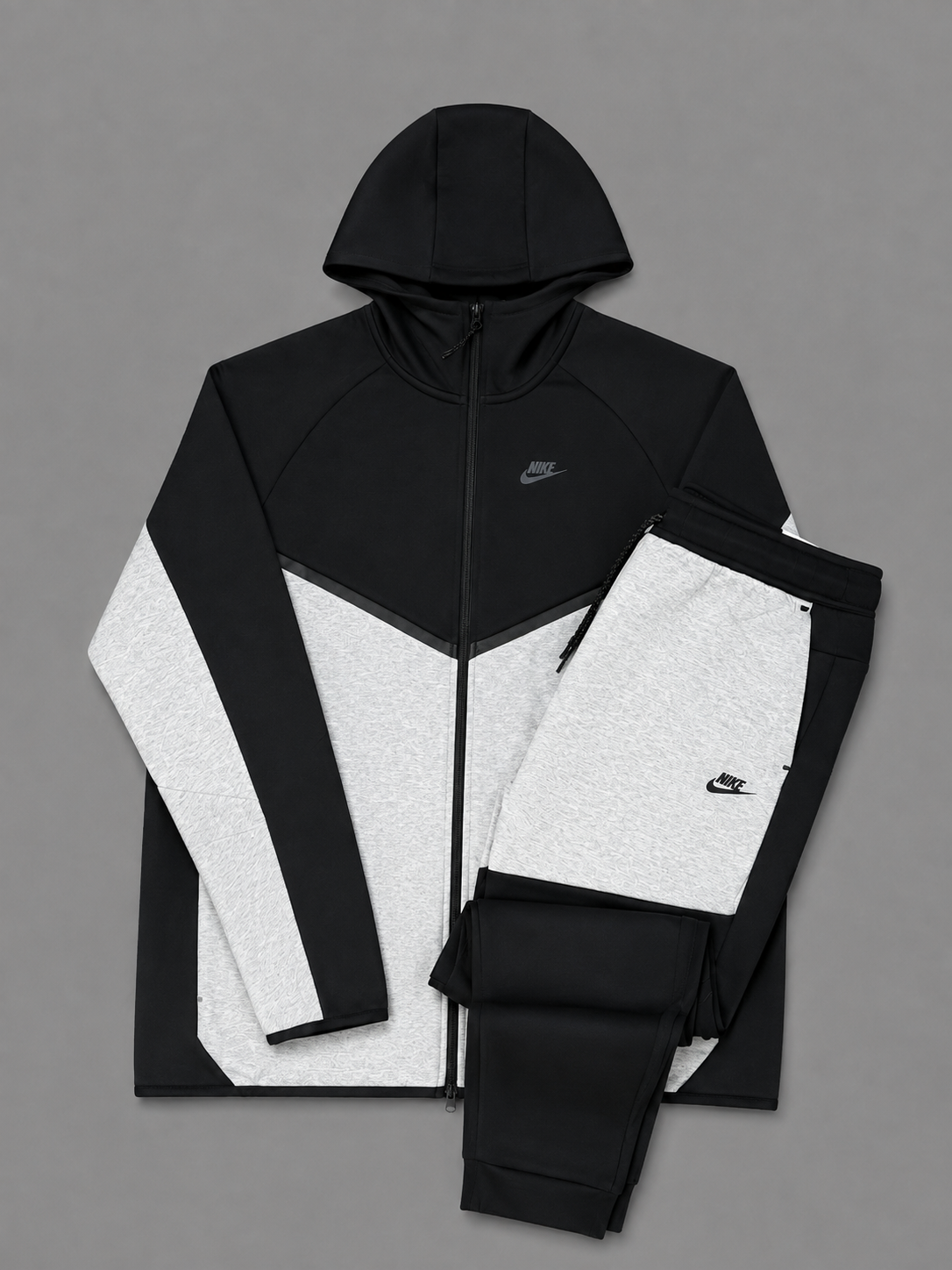CONJUNTO NIKE TECH NEGRO GRIS