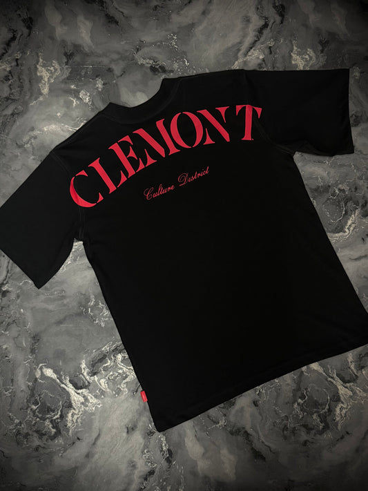 CAMISETA CLEMONT LETRAS ROJAS