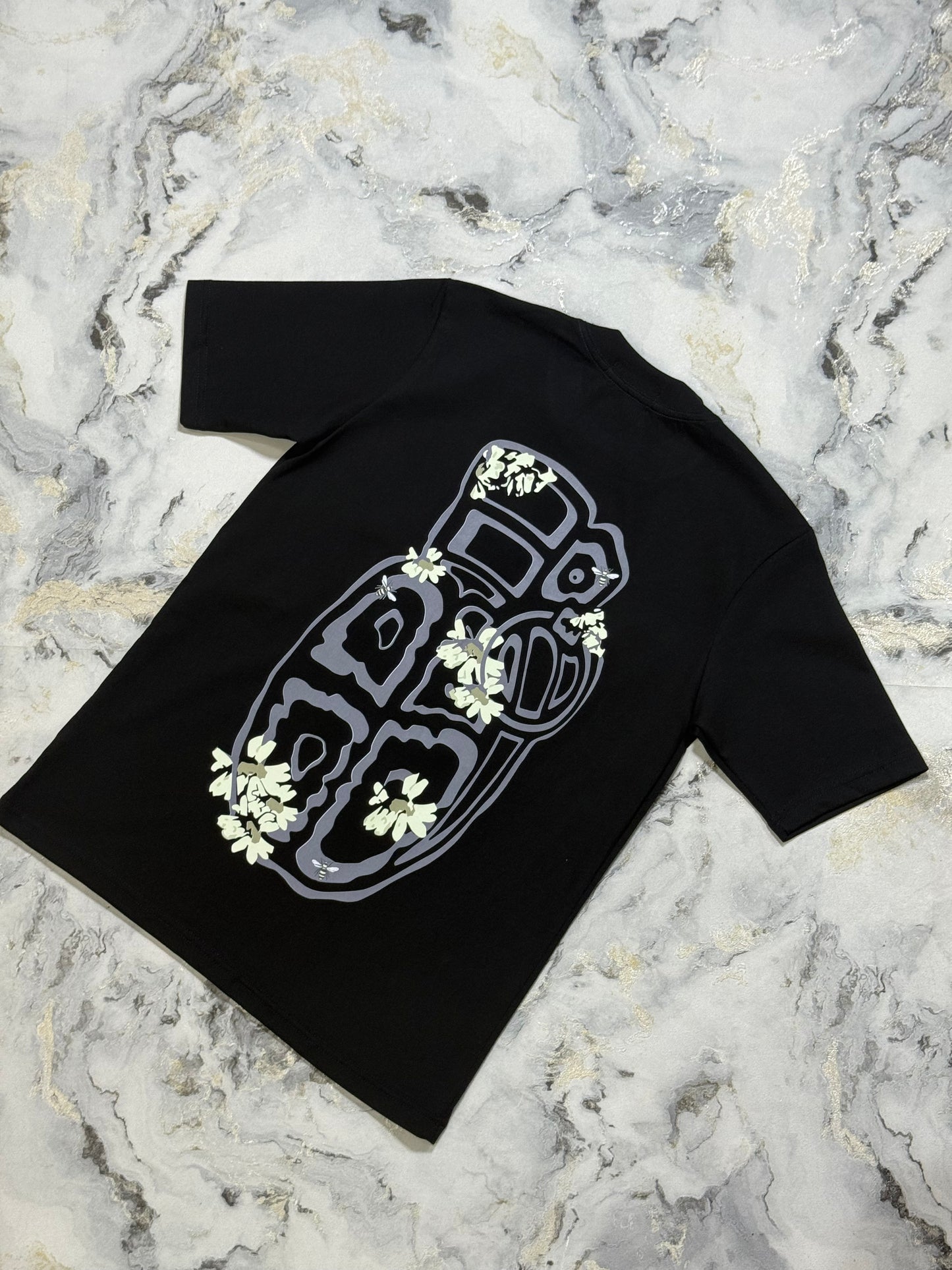 CAMISETA DE NIÑO BLOW UP NEGRO LOGO VERDE