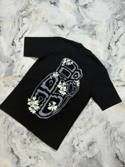 CAMISETA DE NIÑO BLOW UP NEGRO LOGO VERDE