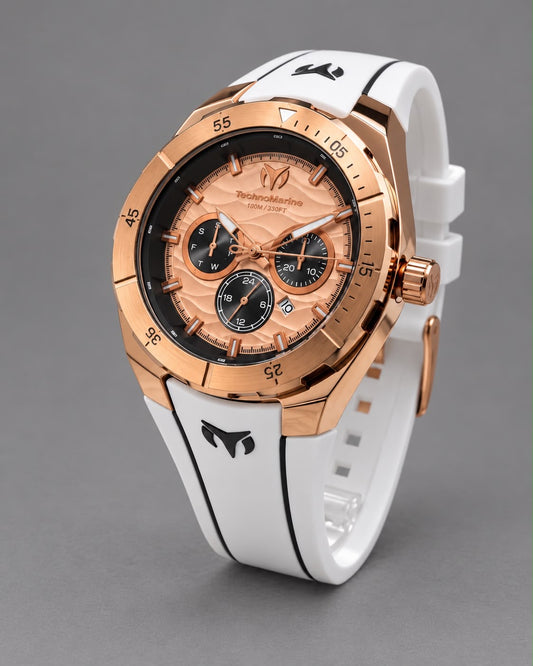 RELOJ TECHNOMARINE ORO ROSA MANILLA BLANCA