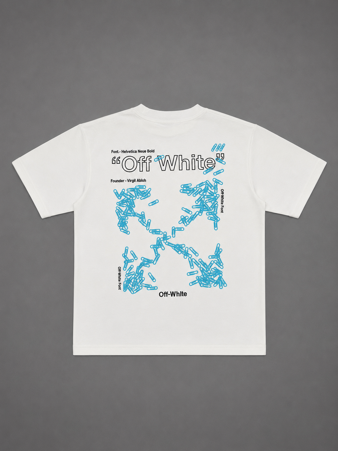 CAMISETA TURCA OFF WHITE BLANCA AZUL