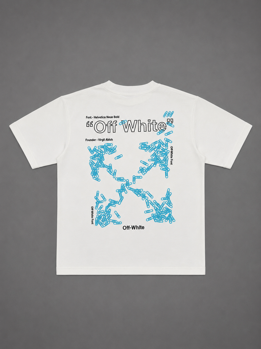 CAMISETA TURCA OFF WHITE BLANCA AZUL