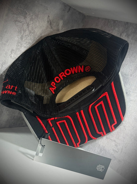 GORRA AP GRIS ROJA
