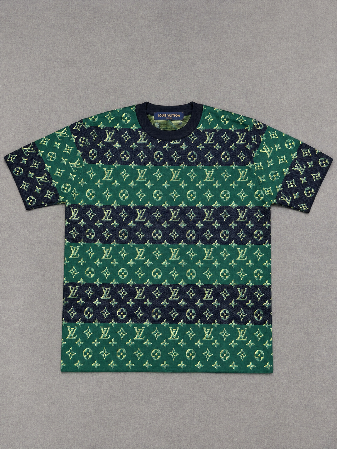 CAMISETA TURCA LOUIS VUITTON TEJIDA MONOGRAMA AZUL VERDE