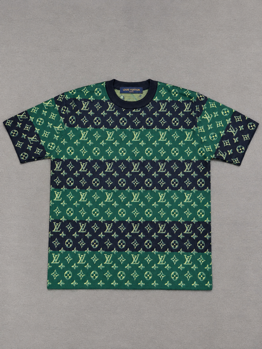 CAMISETA TURCA LOUIS VUITTON TEJIDA MONOGRAMA AZUL VERDE