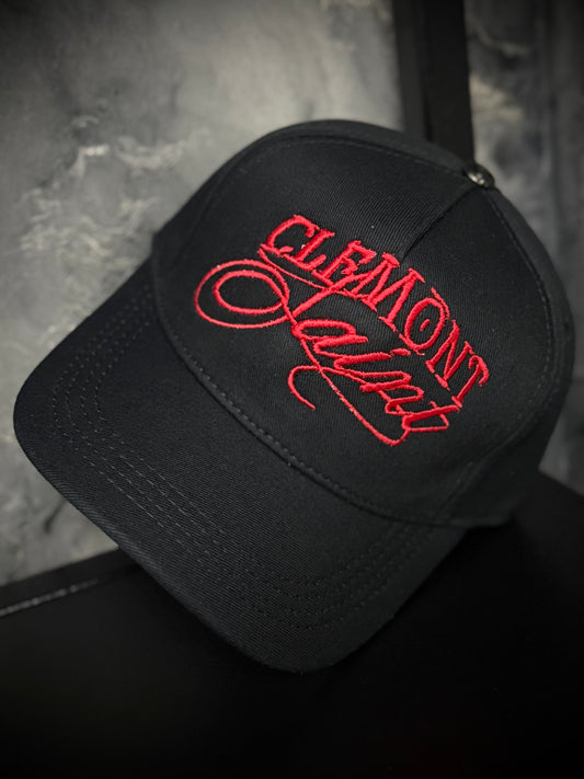 GORRA CLEMONT NEGRA BORDADO ROJO