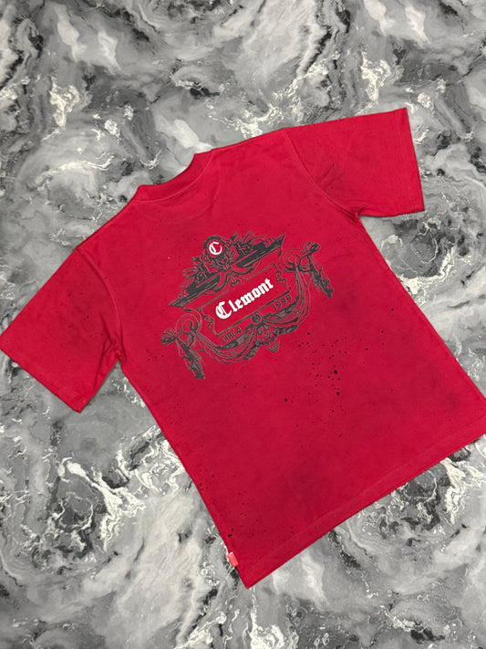 CAMISETA CLEMONT ROJA PINTADA
