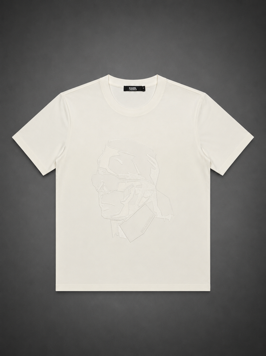 CAMISETA KARL LAGERFELD BLANCA LOGO BORDADO