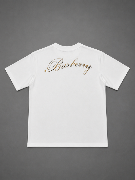 CAMISETA TURCA BURBERRY BLANCA LOGO TRASERO