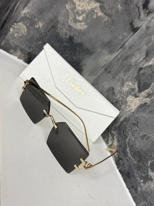 GAFAS CARTIER DORADAS LENTE NEGRO