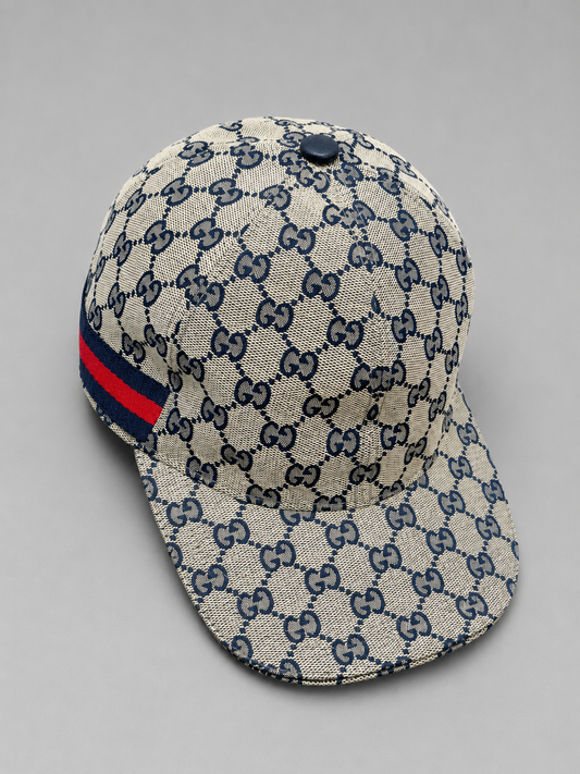 GORRA TURCA GUCCI GRIS CINTA AZUL