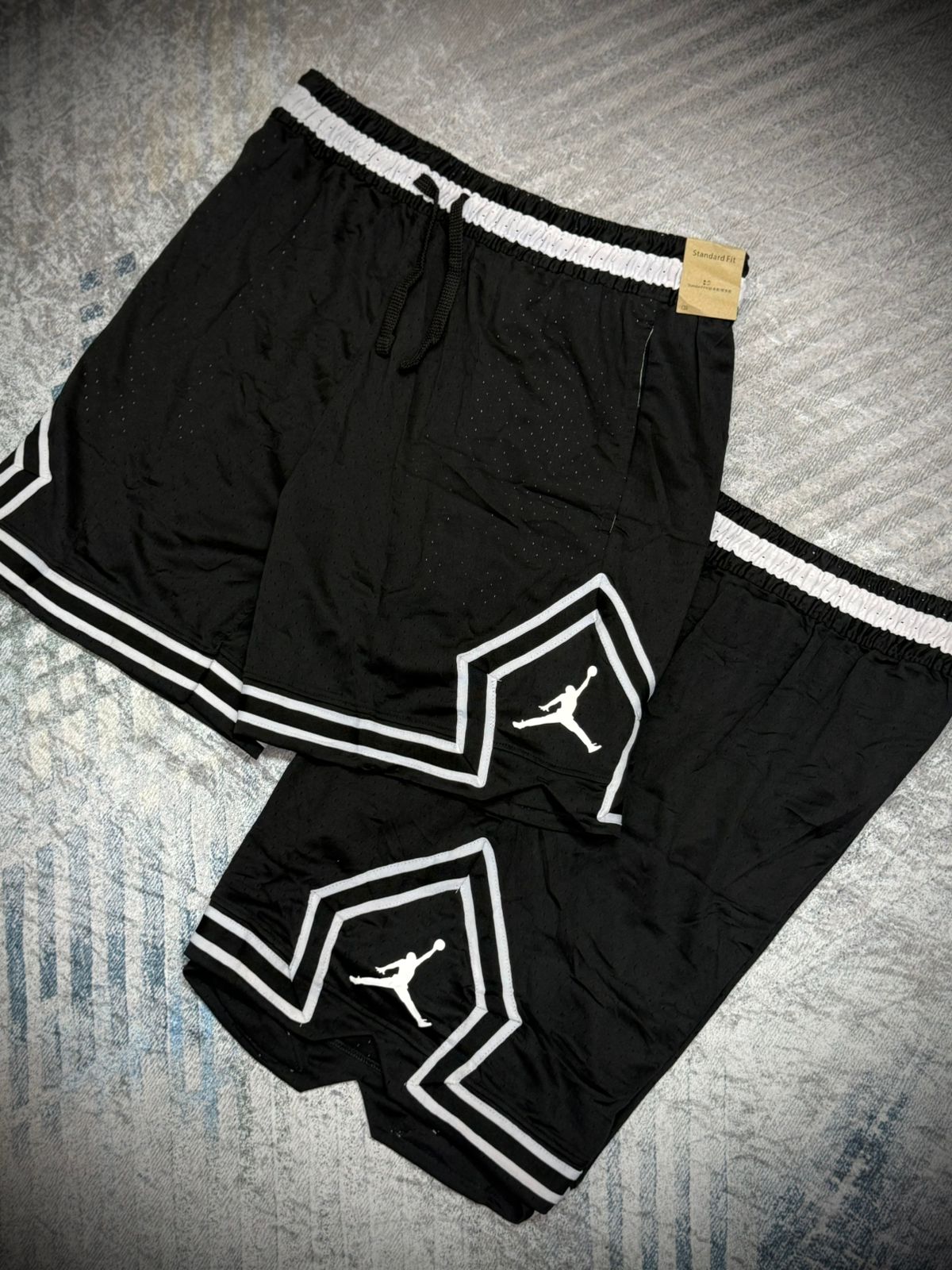 PANTALÓNETA PUNTA DIAMANTE NEGRA BLANCO